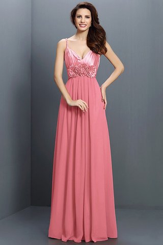 Robe demoiselle d'honneur a-ligne de princesse en chiffon avec fleurs fermeutre eclair - photo 28