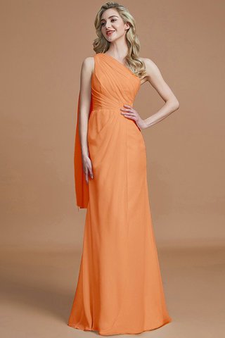 Robe demoiselle d'honneur naturel avec chiffon en forme manche nulle jusqu'au sol - photo 25