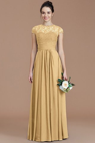 Robe demoiselle d'honneur naturel avec chiffon de princesse au niveau de cou a-ligne - photo 18