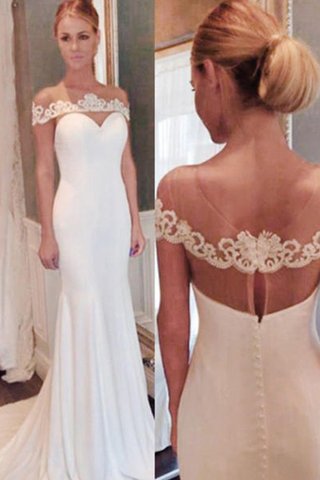 Robe de mariée avec décoration dentelle avec sans manches de sirène en chiffon rêveur - photo 2