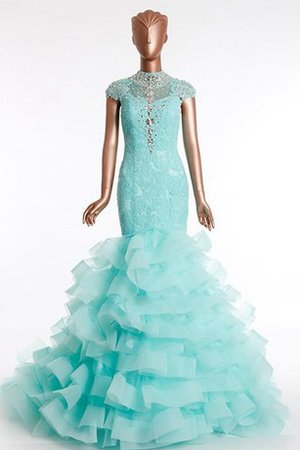 Robe de quinceanera longue de mode de bal en forme de col haut avec décoration dentelle - photo 1