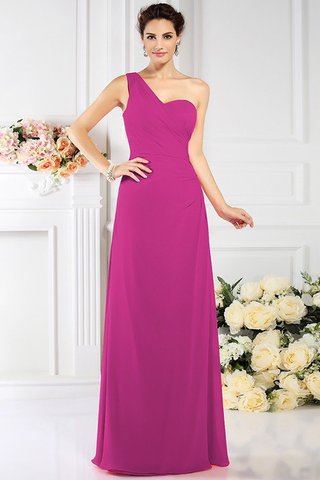 Robe demoiselle d'honneur longue plissé de princesse avec chiffon d'épaule asymétrique - photo 11