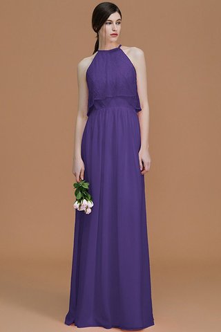 Robe demoiselle d'honneur en chiffon de dos nu de lotus avec zip jusqu'au sol - photo 30