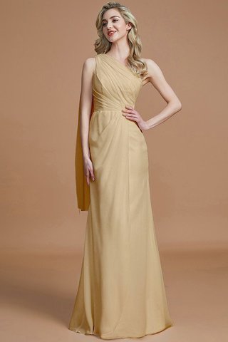 Robe demoiselle d'honneur naturel avec chiffon en forme manche nulle jusqu'au sol - photo 16