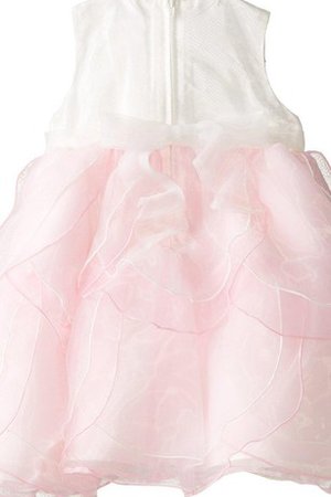 Robe de cortège enfant naturel en organza avec gradins col u profond ligne a - photo 2