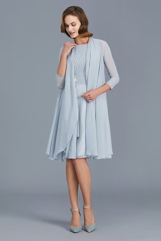 Robe mère de mariée col u profond au niveau de genou excellent en chiffon de princesse - photo 6