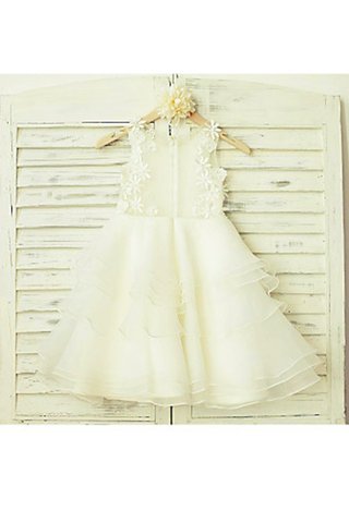 Robe de cortège enfant naturel de princesse encolure ronde ligne a en tulle - photo 3