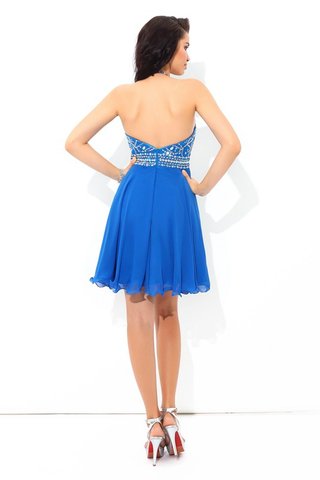 Robe de cocktail manche nulle de princesse avec chiffon avec perle fermeutre eclair - photo 2