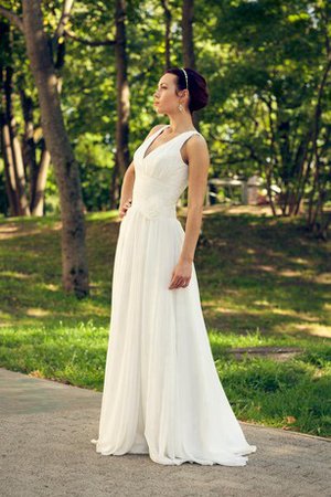 Robe de mariée ligne a avec chiffon avec fleurs avec zip longueur au ras du sol - photo 2