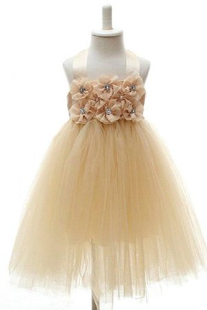 Robe de cortège enfant en tulle avec sans manches de dos nu a-ligne fermeutre eclair - photo 1