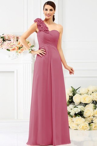 Robe demoiselle d'honneur avec fleurs manche nulle avec zip en chiffon ligne a - photo 29