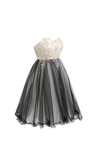Robe de cocktail romantique spécial vintage dos nu textile en tulle - photo 4