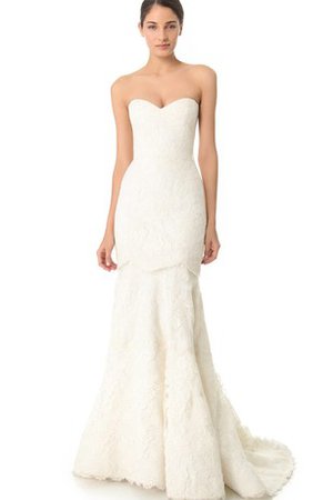 Robe de mariée naturel avec sans manches ceinture de sirène en dentelle - photo 1