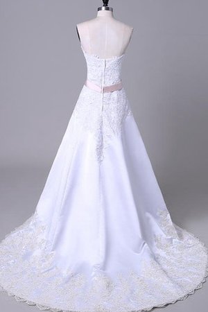 Robe de mariée de col en cœur avec perle epaule nue en satin arrivée au mollet - photo 2