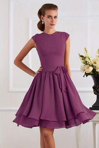 Robe demoiselle d'honneur naturel de fourreau ceinture avec sans manches avec chiffon - photo 9