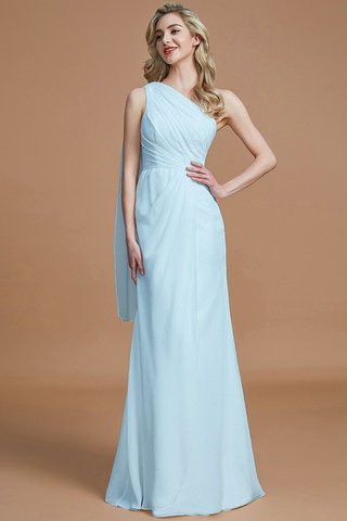 Robe demoiselle d'honneur naturel avec chiffon en forme manche nulle jusqu'au sol - photo 22