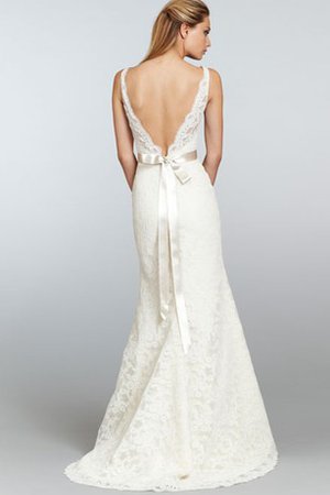 Robe de mariée distinguee longue v encolure de traîne courte avec sans manches - photo 2