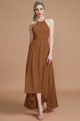 Robe demoiselle d'honneur naturel de princesse avec chiffon asymétrique dénudé - photo 9