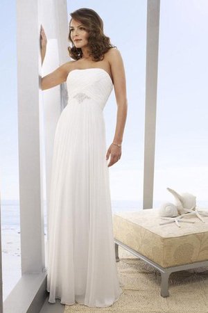 Robe de mariée simple nature plissé jusqu'au sol en taffetas - photo 1