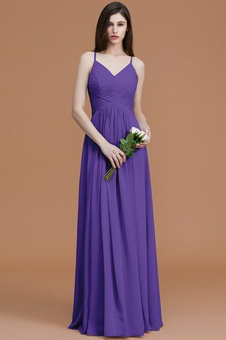 Robe demoiselle d'honneur ruché a-ligne de princesse avec sans manches en chiffon - photo 30