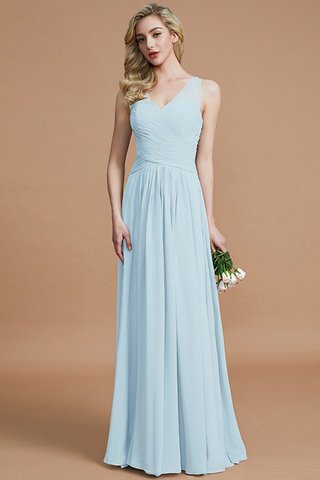 Robe demoiselle d'honneur naturel a-ligne avec sans manches avec chiffon v encolure - photo 23