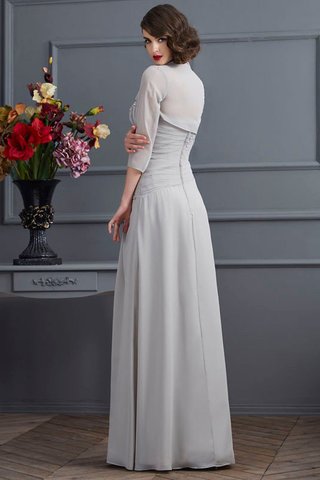 Robe mère de mariée longue jusqu'au sol ligne a d'épaule asymétrique appliques - photo 2