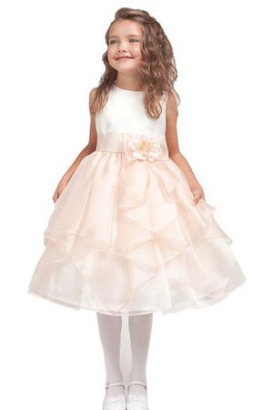 Robe de cortège enfant avec sans manches de lotus a-ligne avec nœud à boucles - photo 1