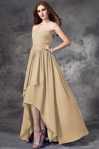 Robe demoiselle d'honneur naturel haut bas avec zip avec chiffon col en forme de cœur - photo 6