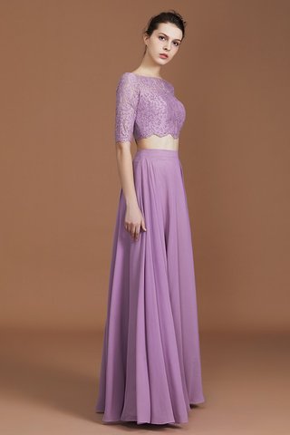 Robe demoiselle d'honneur d'epaule ecrite glamour avec sans manches en 1/2 manche ligne a - photo 4