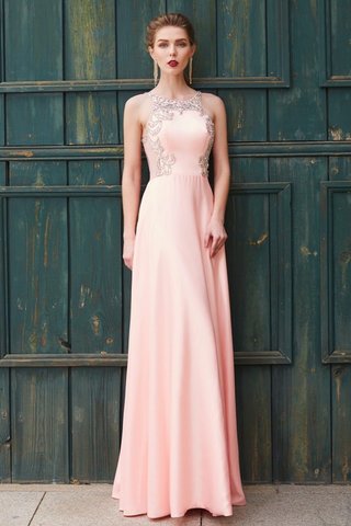 Robe de bal naturel avec perle jusqu'au sol manche nulle de princesse - photo 5