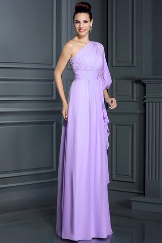 Robe demoiselle d'honneur longue avec chiffon jusqu'au sol d'épaule asymétrique maillot - photo 19