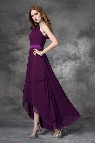 Robe demoiselle d'honneur avec chiffon asymétrique avec sans manches avec zip de lotus - photo 4