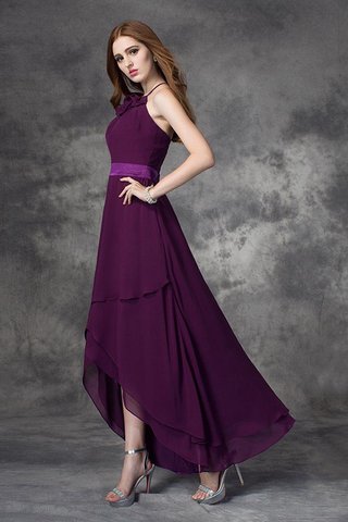 Robe demoiselle d'honneur avec chiffon asymétrique avec sans manches avec zip de lotus - photo 4