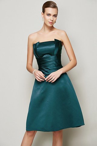 Robe demoiselle d'honneur bref plissé de bustier avec fronce en satin - photo 9