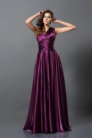 Robe demoiselle d'honneur longue plissage de princesse en satin soyeux ligne a - photo 6