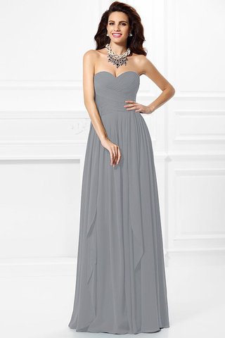 Robe demoiselle d'honneur plissage longue en chiffon a-ligne de princesse - photo 28