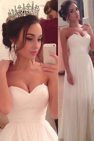 Robe de mariée en chiffon de col en cœur a-ligne grosses soldes longueur au ras du sol - photo 1