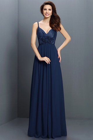 Robe demoiselle d'honneur a-ligne de princesse en chiffon avec fleurs fermeutre eclair - photo 10