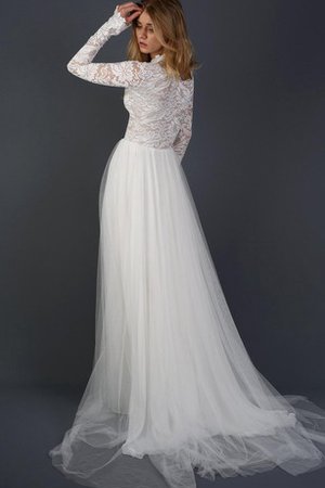 Robe de mariée informel intemporel avec manche longue de traîne moyenne en dentelle - photo 2