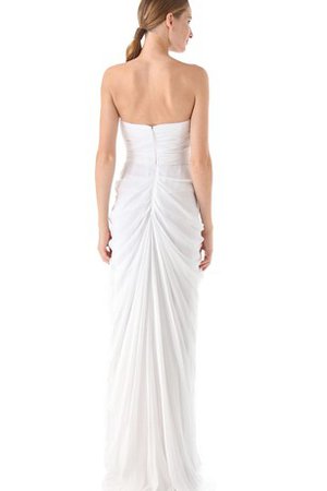 Robe de mariée naturel longueur au ras du sol textile taffetas ruché dos nu - photo 2