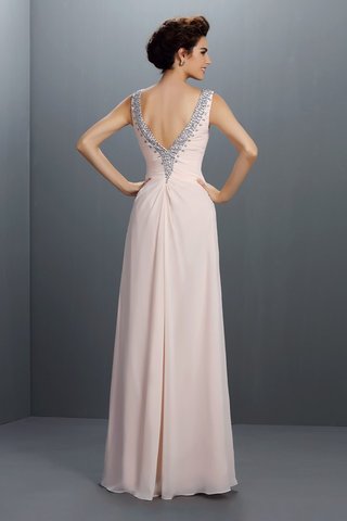 Robe de soirée longue avec perle avec chiffon v encolure a-ligne - photo 2