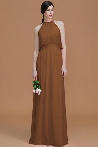 Robe demoiselle d'honneur en chiffon de dos nu de lotus avec zip jusqu'au sol - photo 10