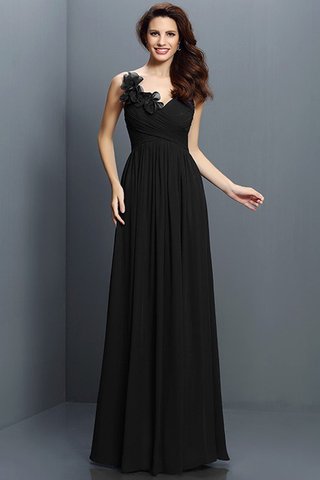 Robe demoiselle d'honneur longue v encolure avec fronce avec chiffon ligne a - photo 2