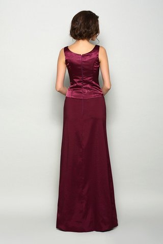 Robe mère de mariée longue avec zip a-ligne jusqu'au sol satin tissé extensible - photo 4