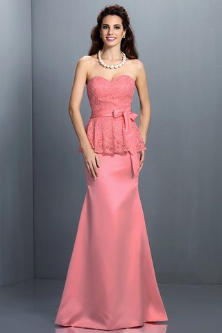 Robe demoiselle d'honneur longue naturel avec sans manches de sirène de col en cœur - photo 28