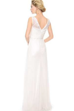 Robe de mariée longue plissé textile taffetas longueur au niveau de sol de col carré - photo 2