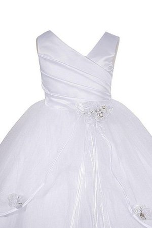 Robe de cortège enfant ligne a avec gradins asymétrique ruché de col en v - photo 2