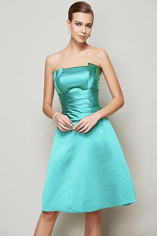 Robe demoiselle d'honneur bref plissé de bustier avec fronce en satin - photo 15