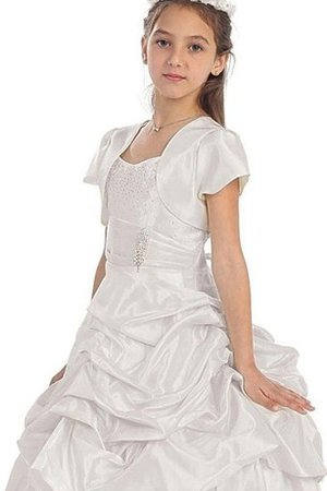 Robe de cortège enfant de col en v a-ligne de lotus fermeutre eclair textile taffetas - photo 2