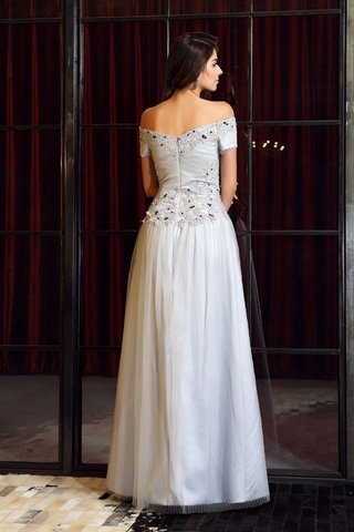 Robe de bal d'epaule ecrite de princesse fermeutre eclair appliques a-ligne - photo 2